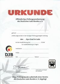 Neue Preise der KYU-Prüfungsurkunden für Prüfungen an Schulen